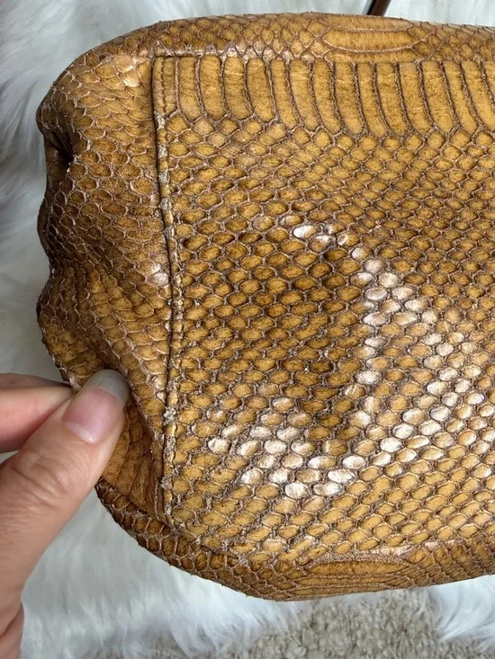 Furla Cognac Snake-Embossed Hobo Bag - Picture 3 of 10